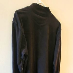 Men's black long sleeve thin fleece fleece top
